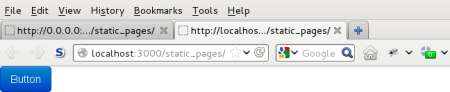 A bootstrap btn-primary viewed from localhost